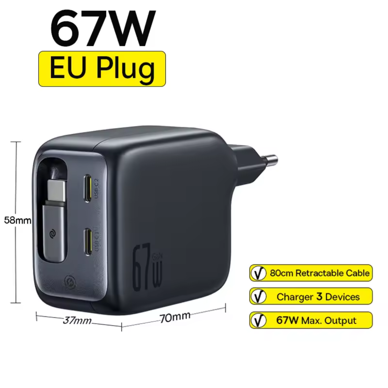 Szybka i Inteligentna Ładowarka USB-C 67W