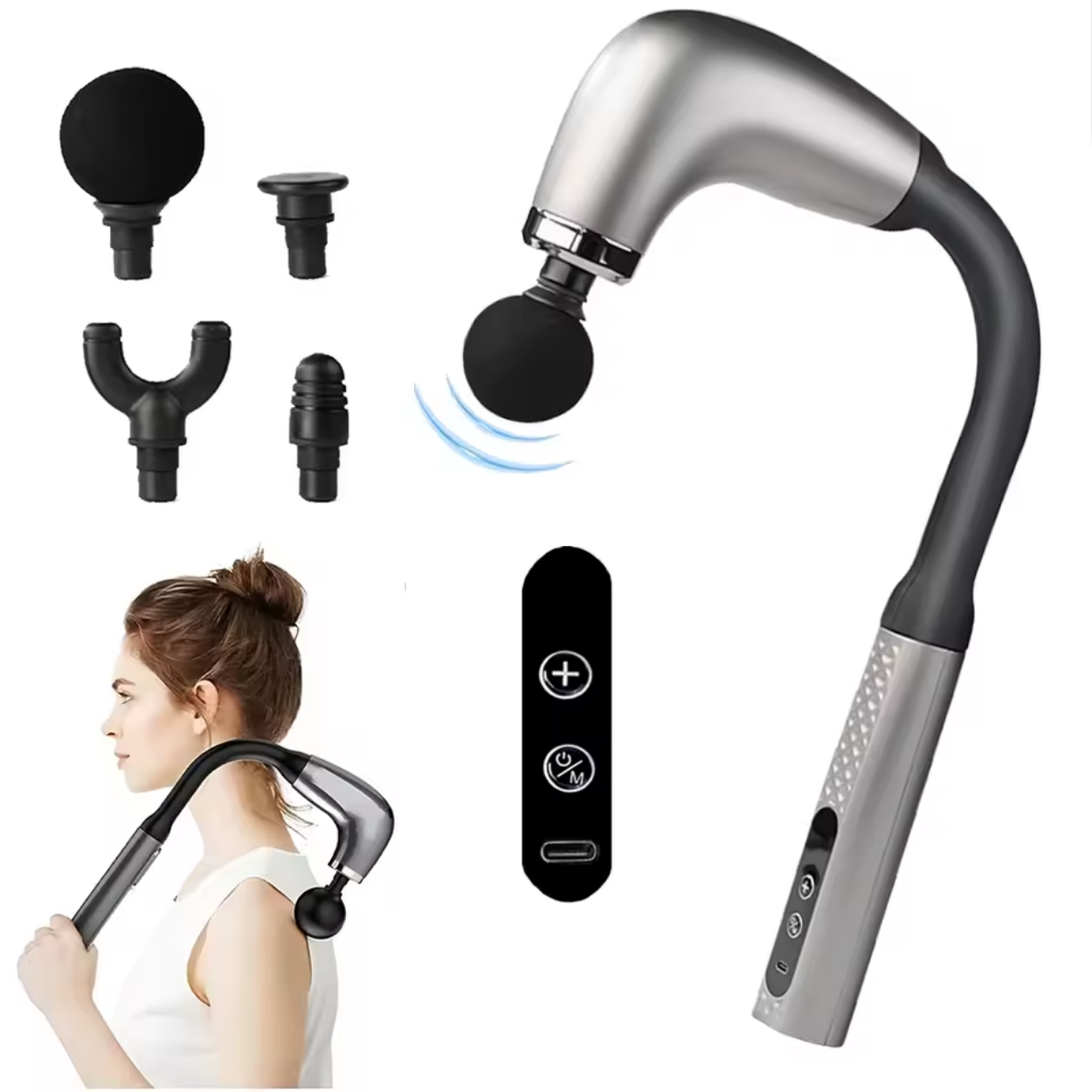 Profesjonalny pistolet do masażu z ergonomiczną rączką