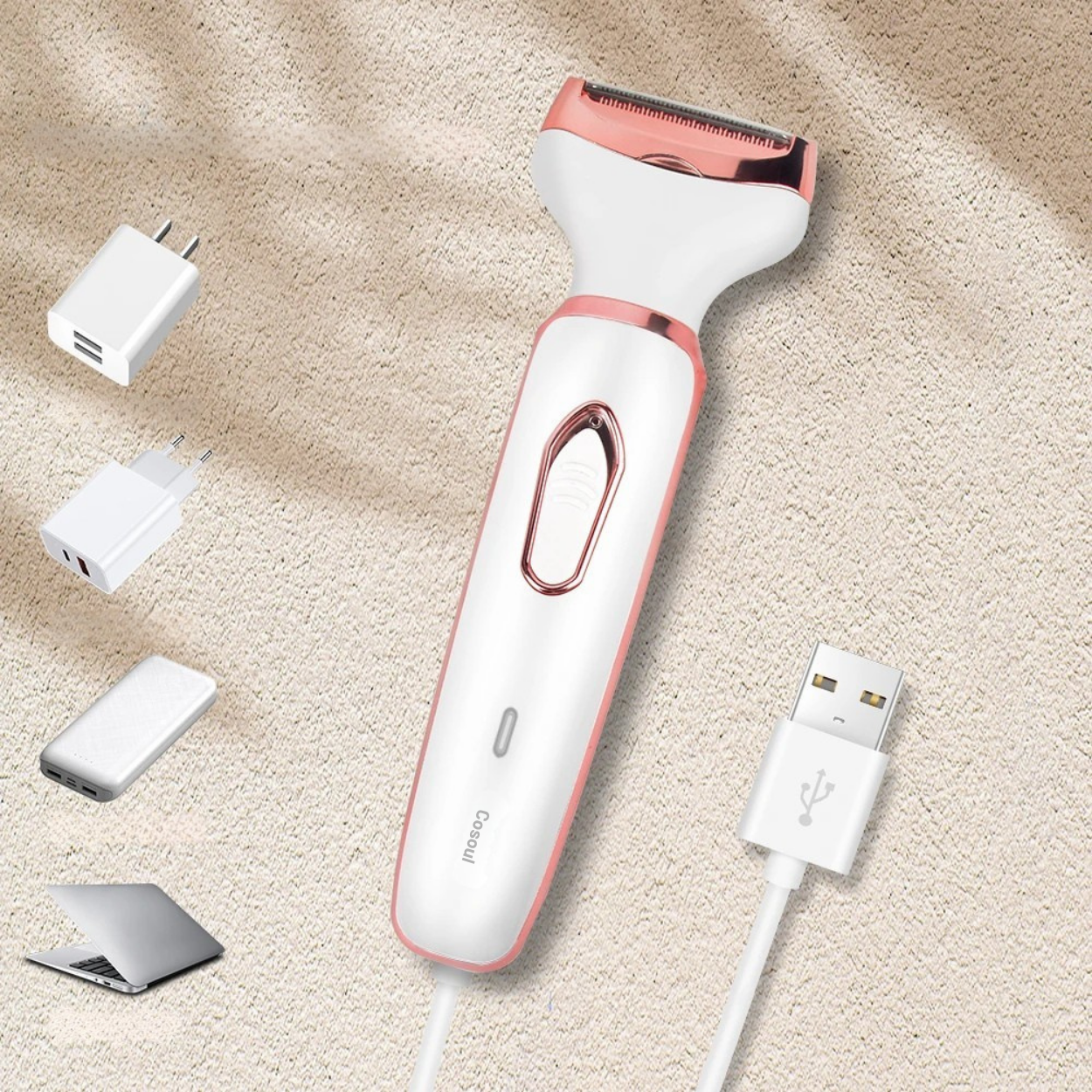 Elektryczna maszynka do golenia 4 w 1 z grzebieniem i trymerem