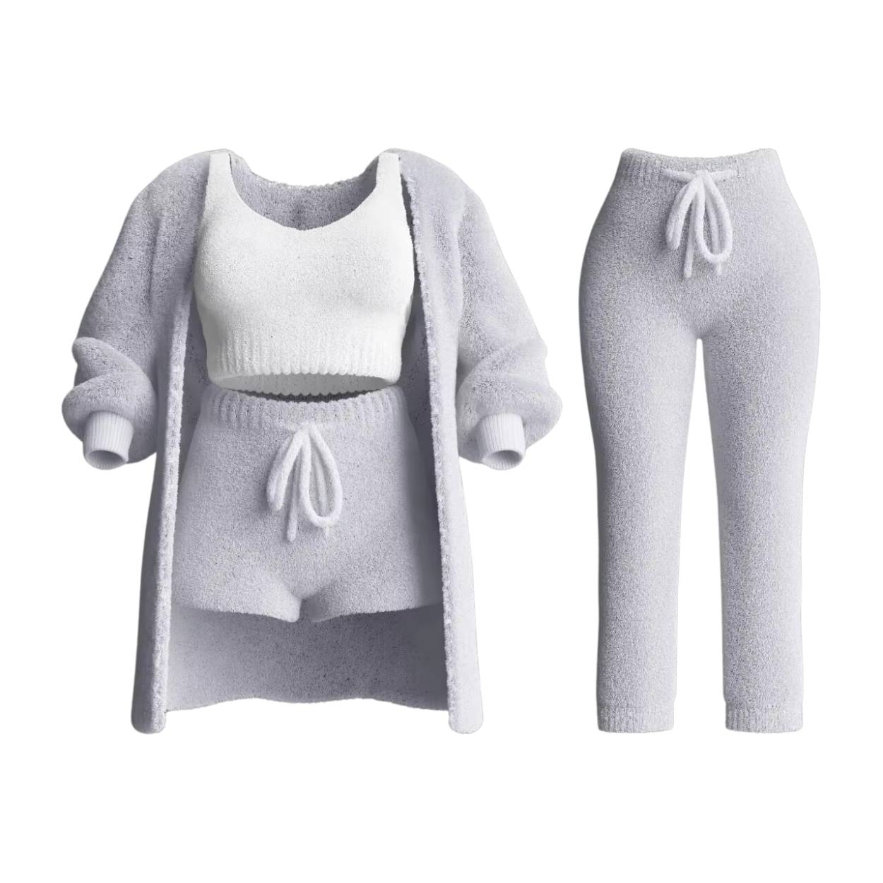 Kompletny Damski Dres: Bluza, Biustonosz, Spodnie i Kardigan