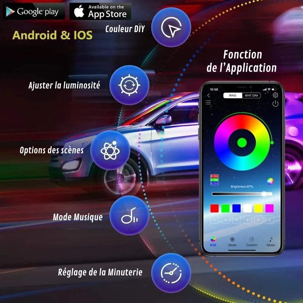 Futurystyczna lampa LED pod samochód