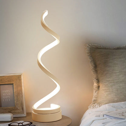 Elegancka spiralna lampa biurkowa LED