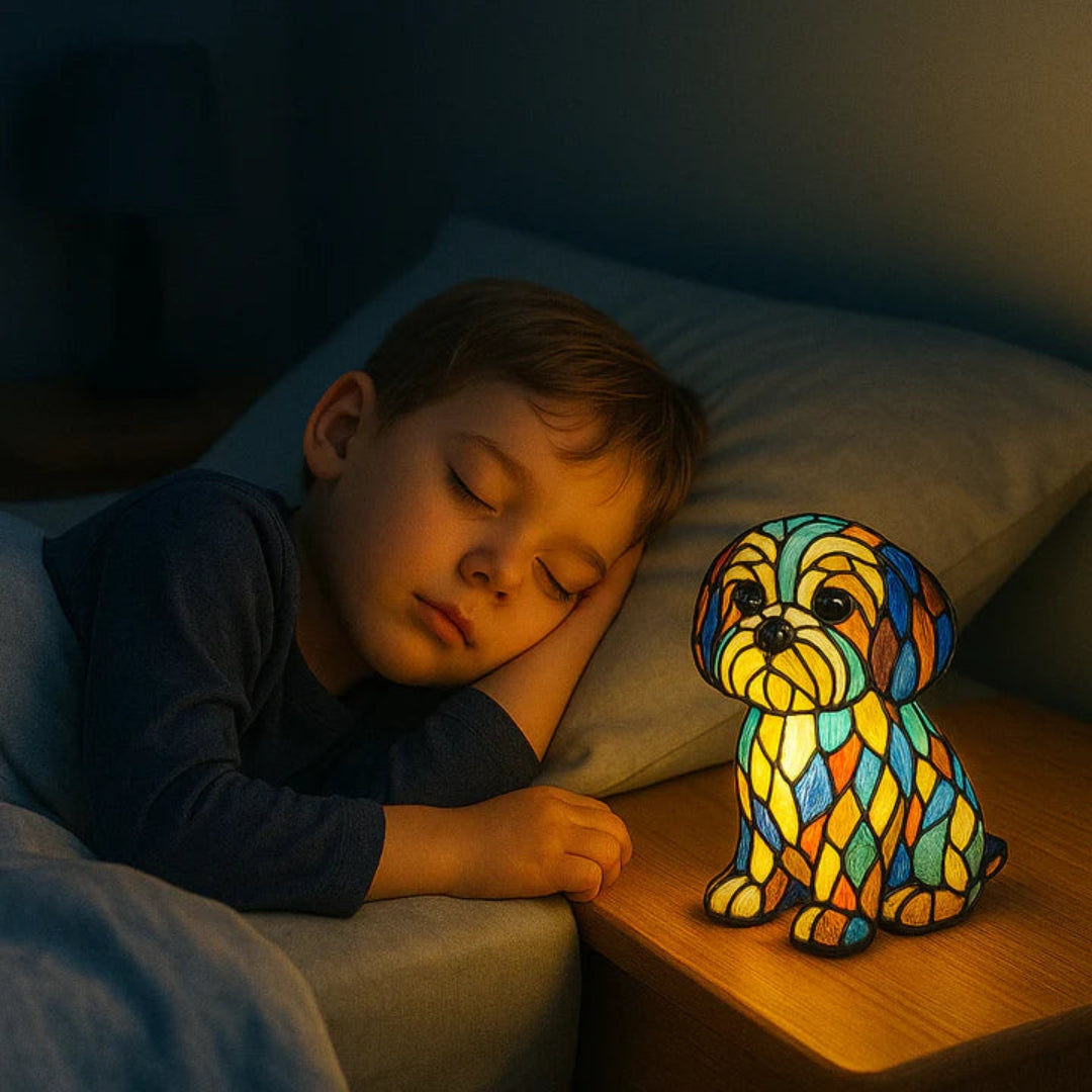 Zabawna Kolorowa Lampa LED Pies