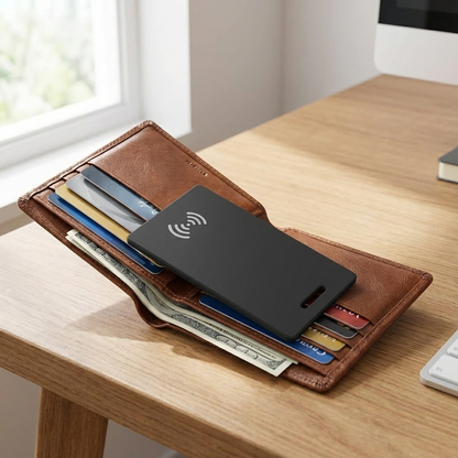 Marcherelle™ – Ładowalna Karta Śledzenia Portfela, Kompatybilna z Apple Find My