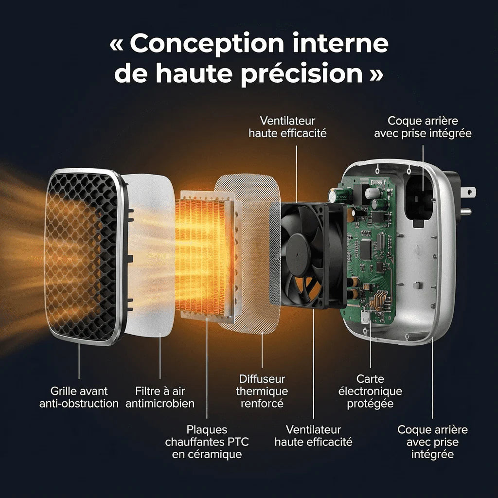 Marcherelle™ – Przenośny grzejnik elektryczny 800W o niskim zużyciu energii