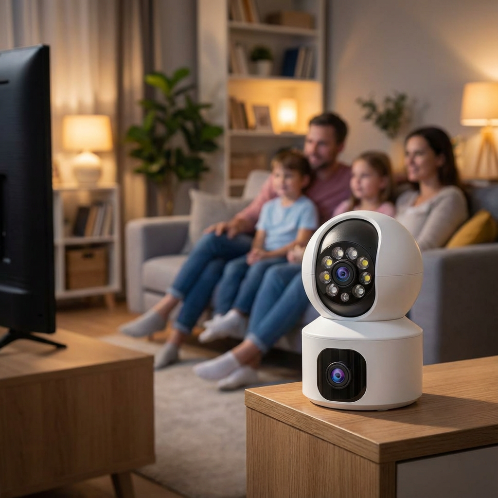 Marcherelle™ – Kamera Bezpieczeństwa WiFi z Podwójnym Obiektywem i Wizją HD