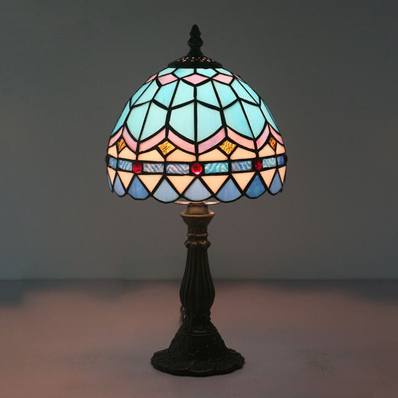 Elegancka lampa stołowa z barwionego szkła Art Déco