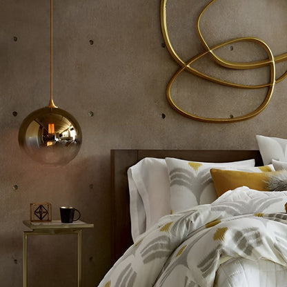 Zawieszana lampa szklana z LED do salonu i kuchni