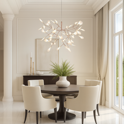 Elegancka różowa złota lampa wisząca LED Lumière