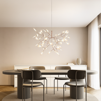 Elegancka różowa złota lampa wisząca LED Lumière