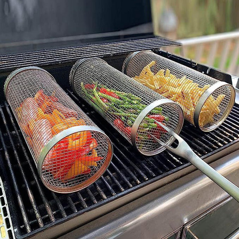 Panier Grill Rôtissoire Inox pour Légumes, Poisson et Brochettes - Foivo