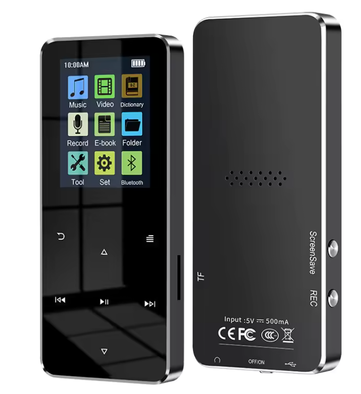 Odtwarzacz MP3 Bluetooth z ekranem HD 2,4 cala, radiem FM i wbudowanym głośnikiem