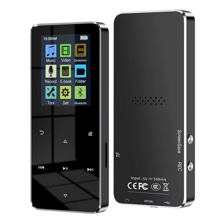 Odtwarzacz MP3 Bluetooth z ekranem HD 2,4 cala, radiem FM i wbudowanym głośnikiem