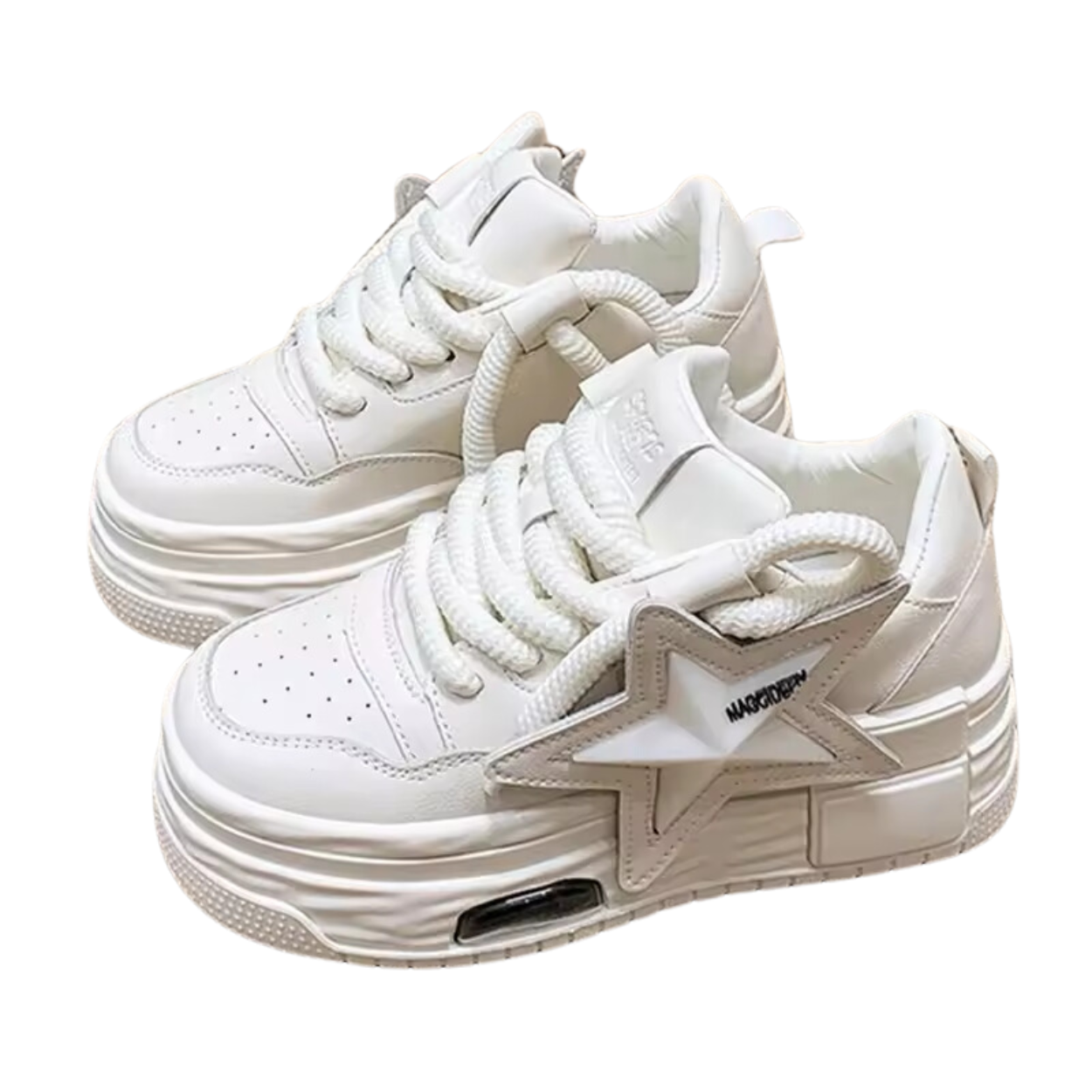 Damskie Modne Sneakersy na Wysokiej Platformie