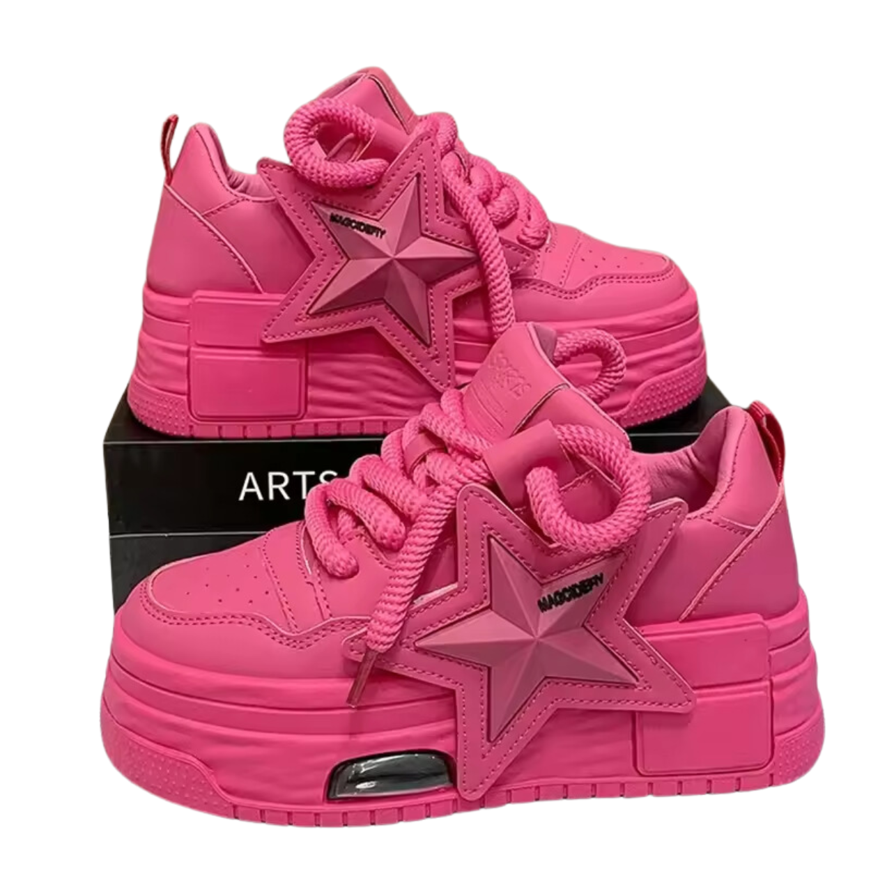 Damskie Modne Sneakersy na Wysokiej Platformie
