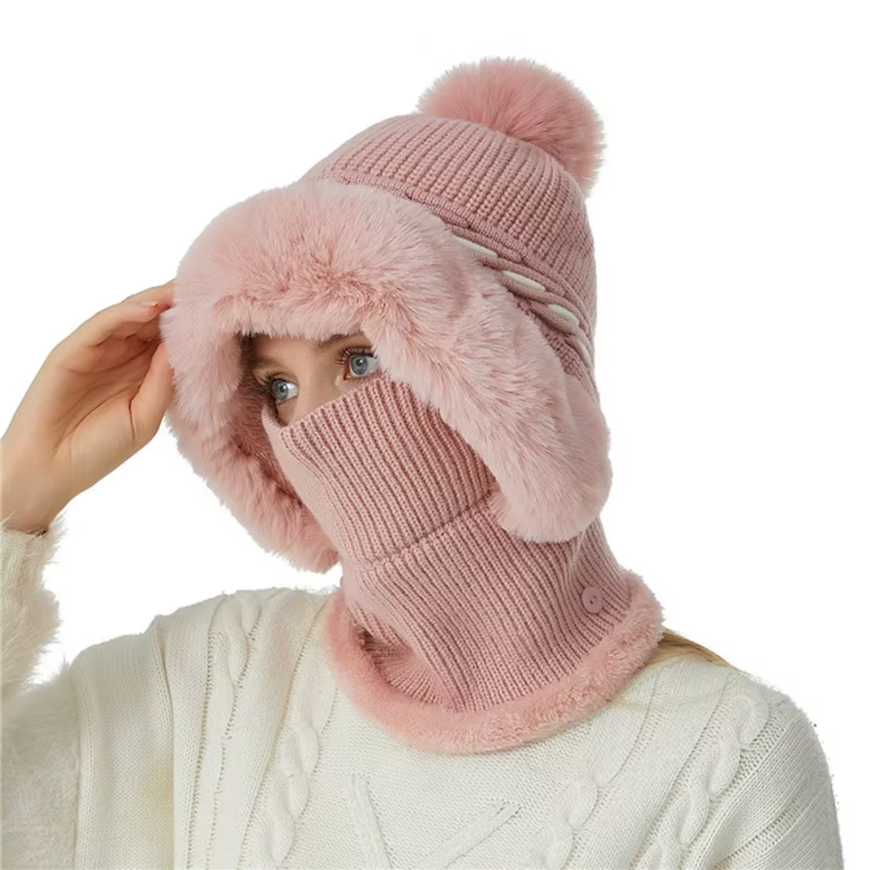 Czapka i Szalik Polarowy 2 w 1 Miękki i Ciepły