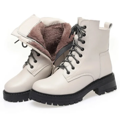 Damskie Zimowe Skórzane Botki – Ciepłe i Eleganckie