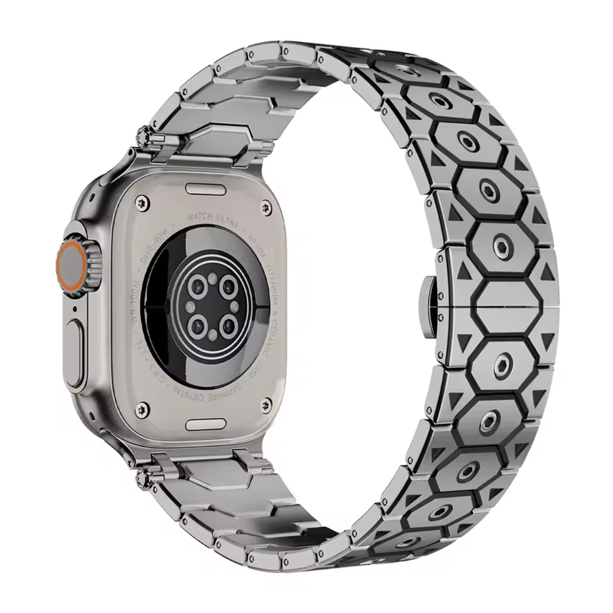 Elegancka Czarna Metalowa Bransoletka do Apple Watch