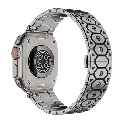 Elegancka Czarna Metalowa Bransoletka do Apple Watch