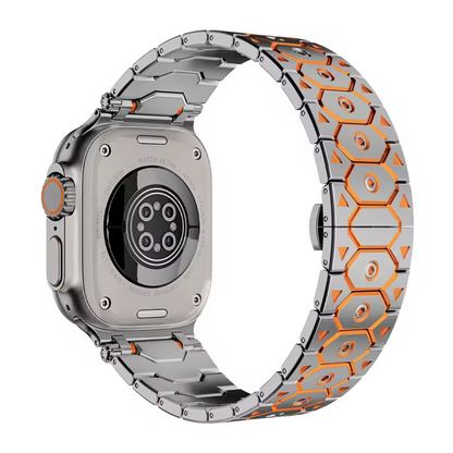 Elegancka Czarna Metalowa Bransoletka do Apple Watch