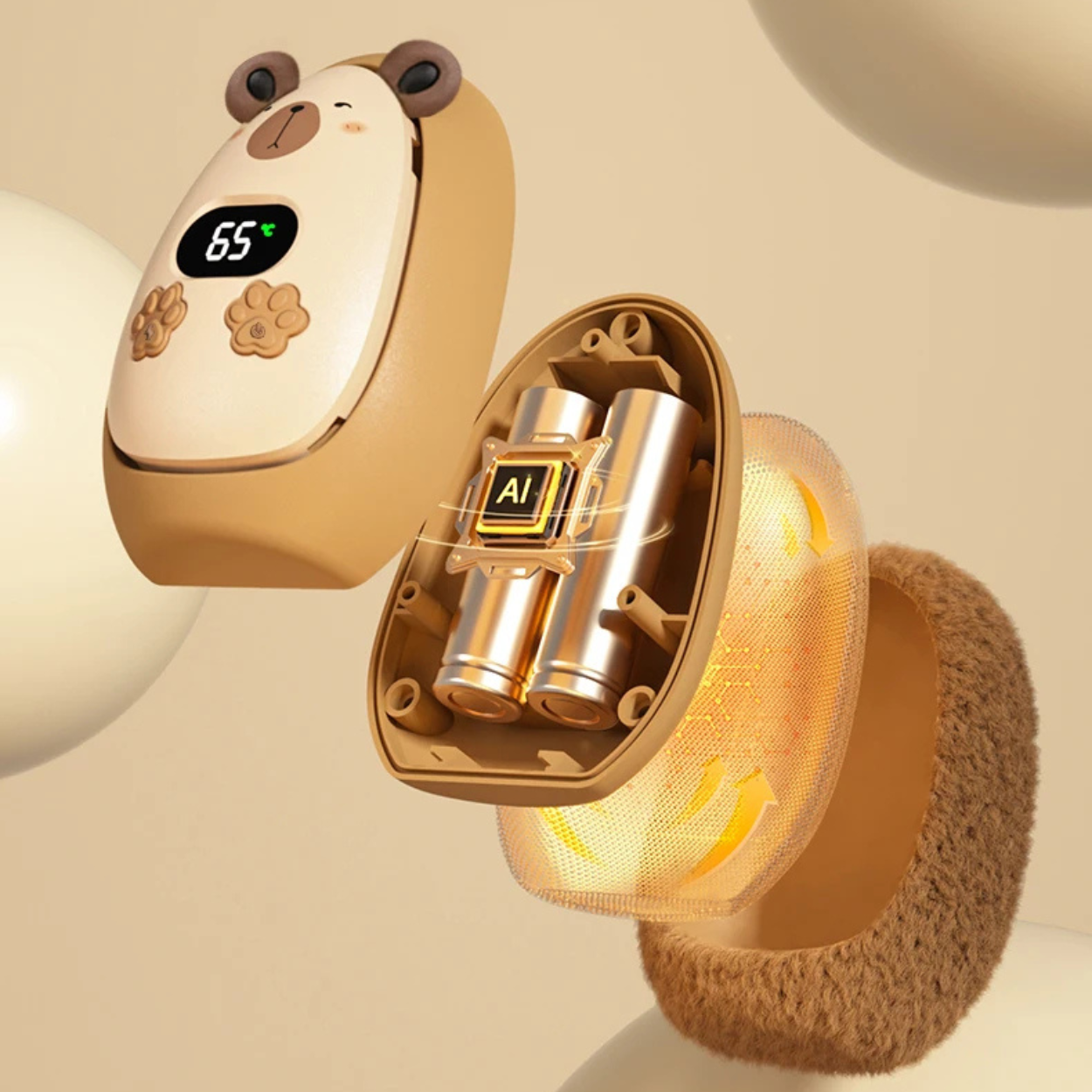 Miękkie Pluszowe Rękawice Ogrzewające