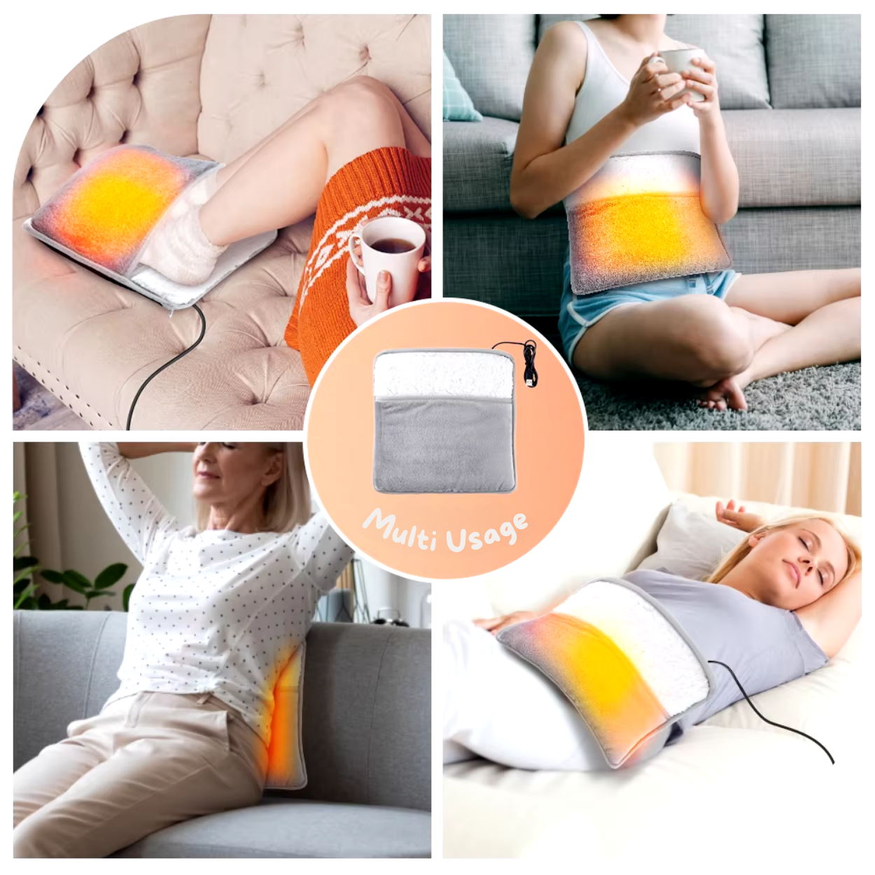 Kompaktowy, ładowalny elektryczny ogrzewacz stóp