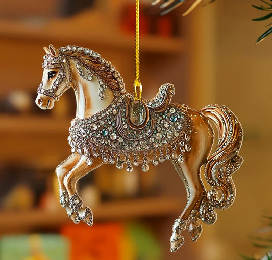 Décoration de Noël | Ornament Cheval en Résine Vintage pour Intérieur Chaleureux - Foivo