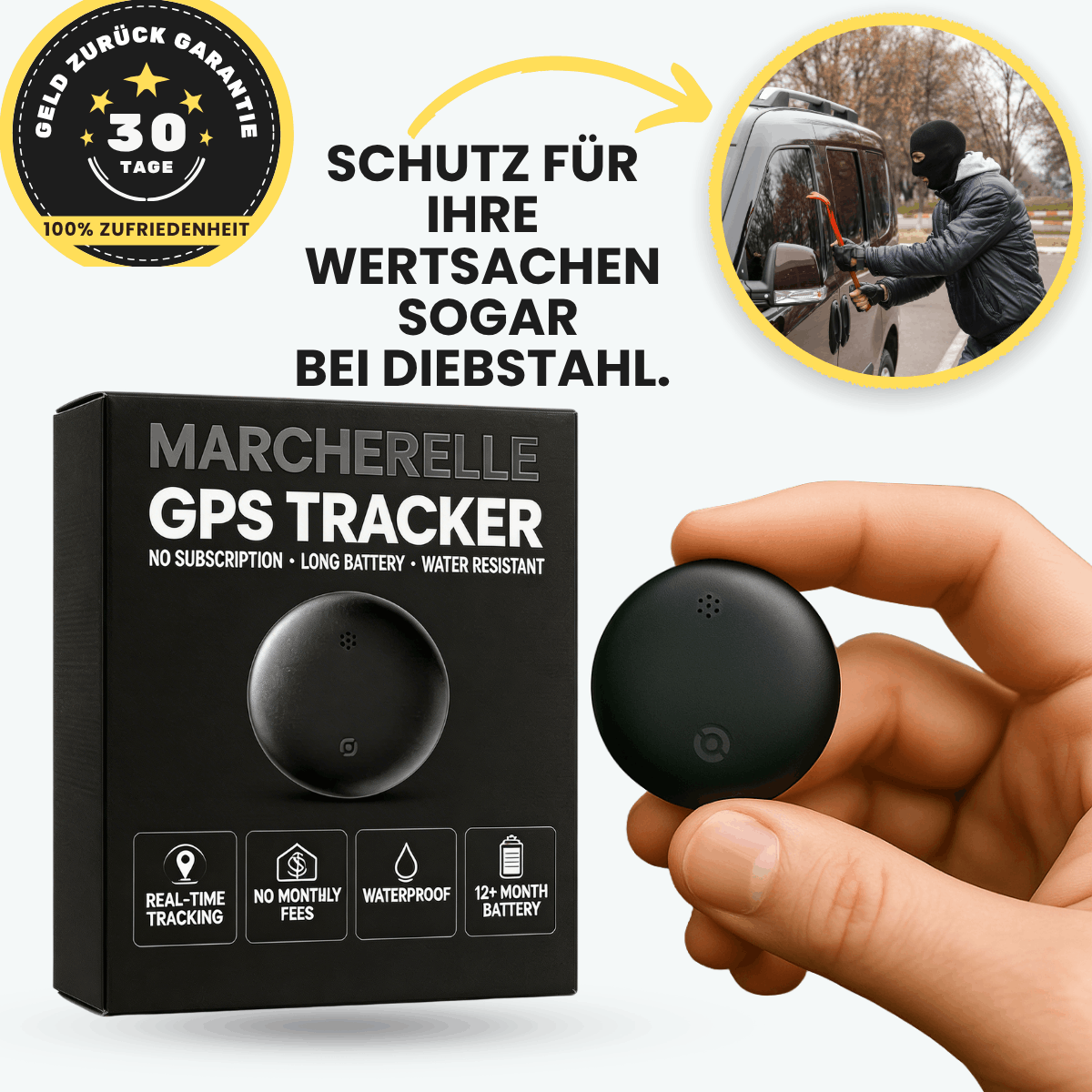 Marcherelle - lokalizator GPS bez abonamentu, bez karty SIM | Kompatybilny z Android i iOS
