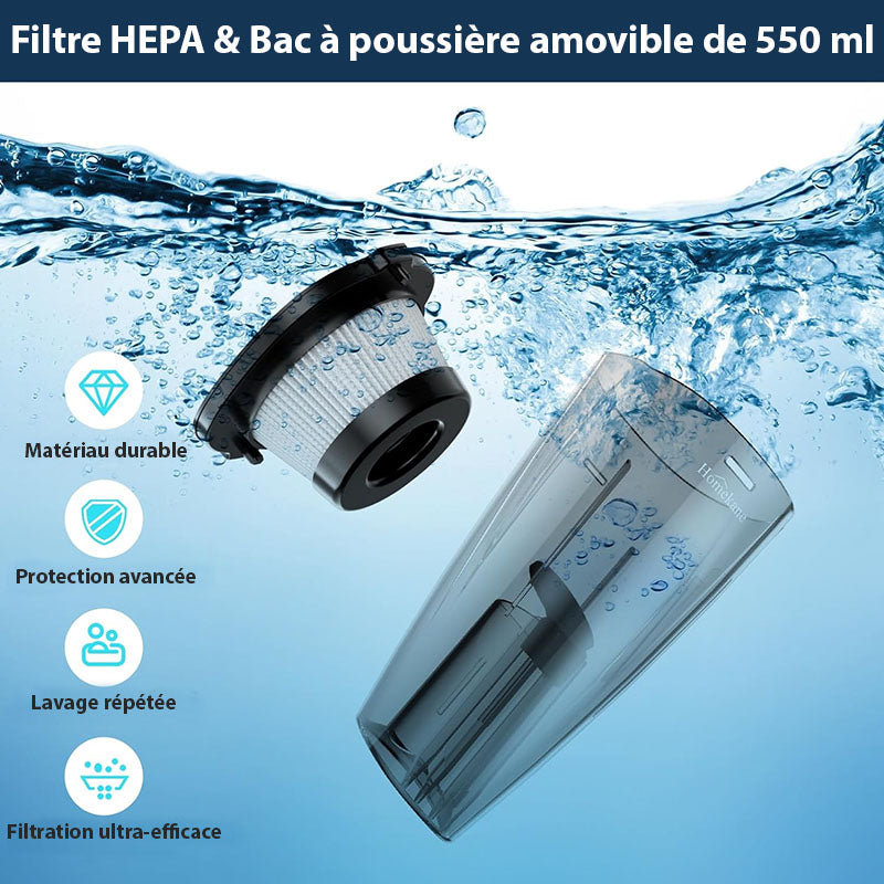 Marcherelle™ – Aspirateur à Main Portable Puissant et Sans Fil avec Station de Recharge