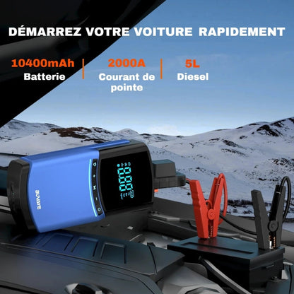 Marcherelle™ – Booster Batterie Voiture 4-en-1 avec Compresseur Intégré