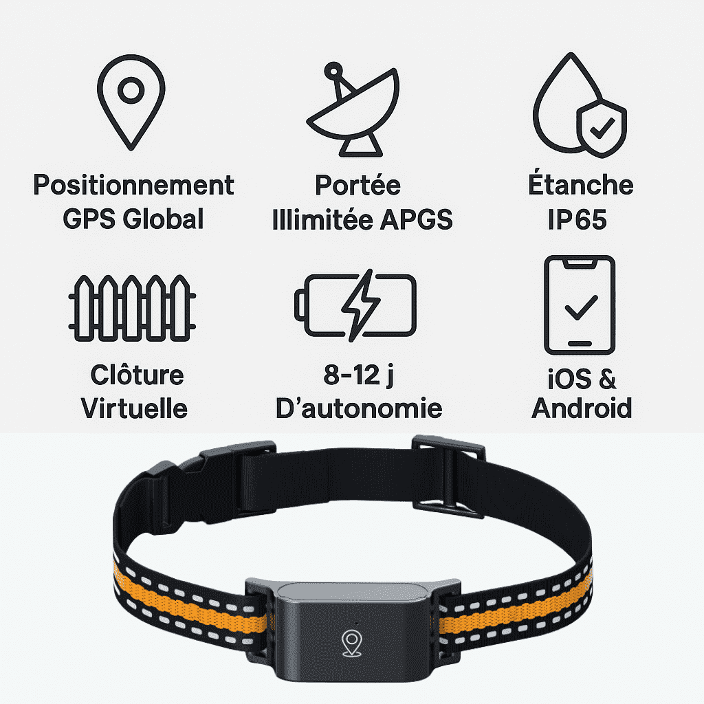 Marcherelle™ – Collier GPS Chat Sans Abonnement Suivi Précis & Illimité