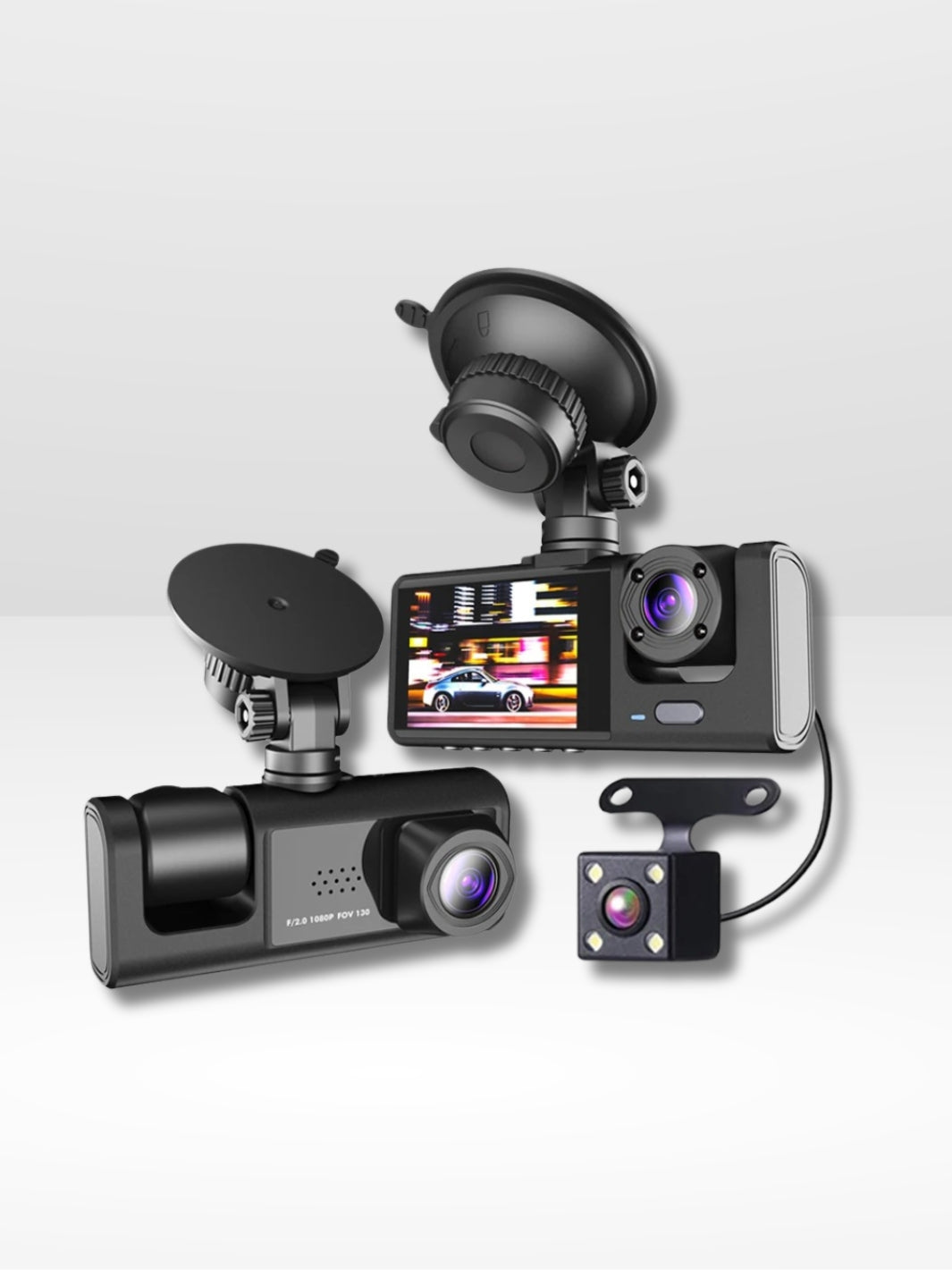 Marcherelle™ – Dashcam Double Caméra Avant/Arrière Full HD – Vision Nocturne & Caméra de Recul