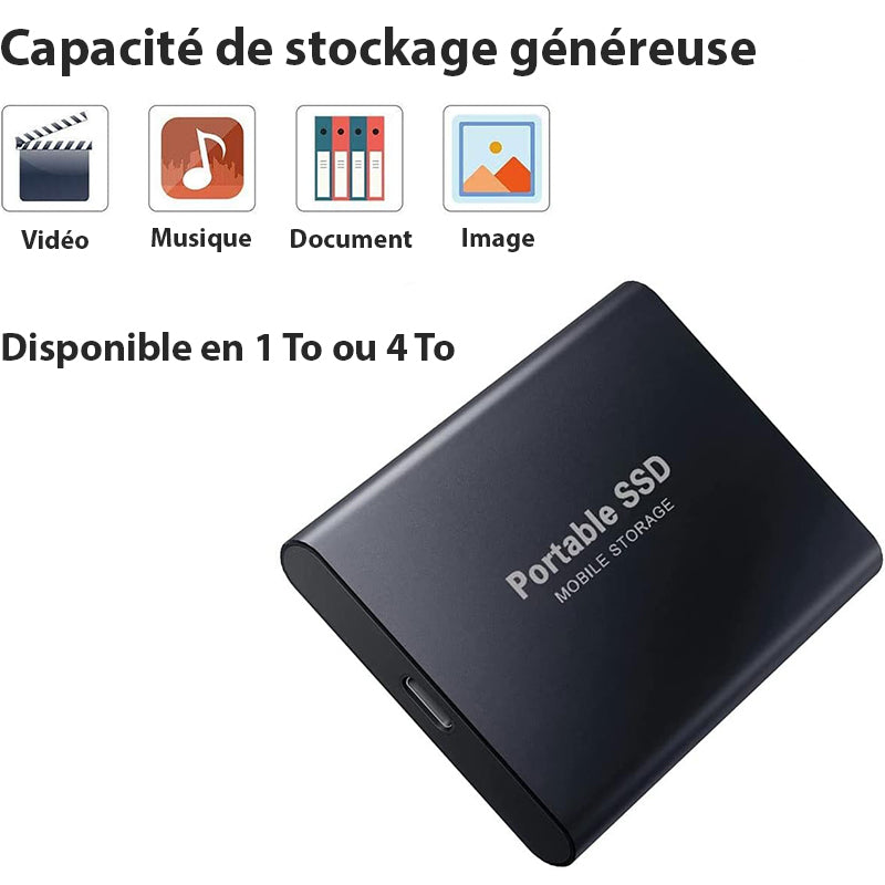 Marcherelle™ – Disque Dur Externe SSD Portable Ultra-Rapide