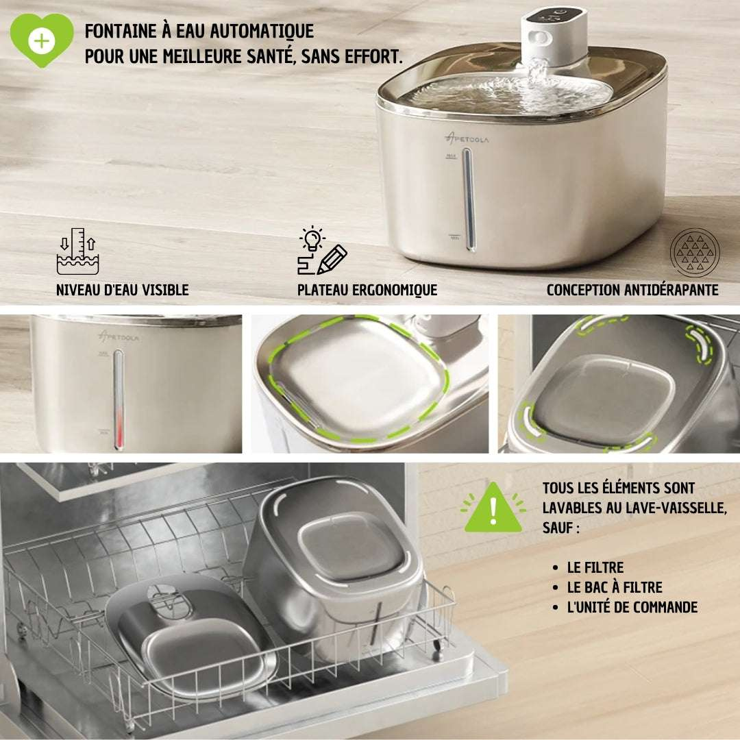 Marcherelle™ – Fontaine à Eau pour Chat sans Fil 4 L, Batterie Longue Durée