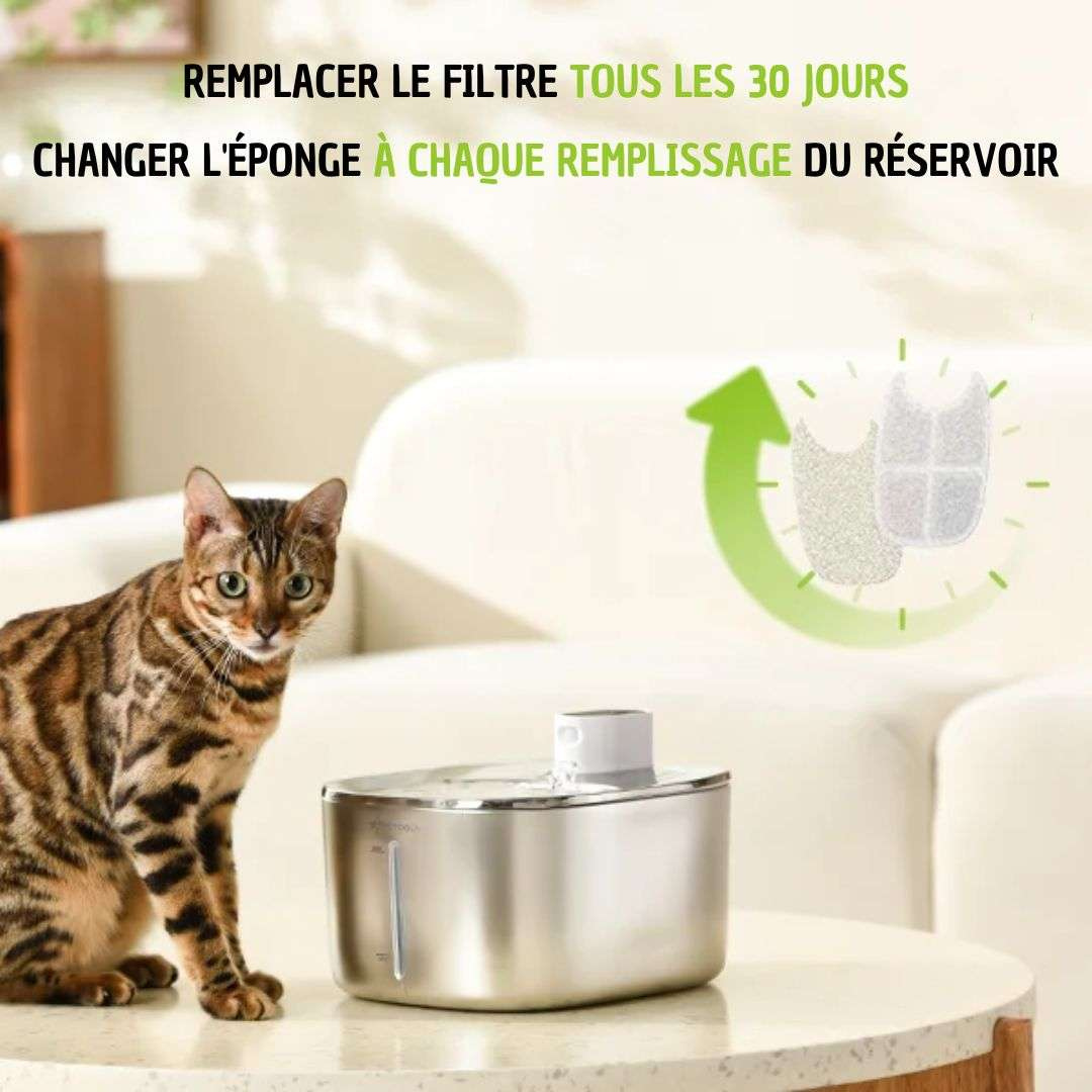 Marcherelle™ – Fontaine à Eau pour Chat sans Fil 4 L, Batterie Longue Durée