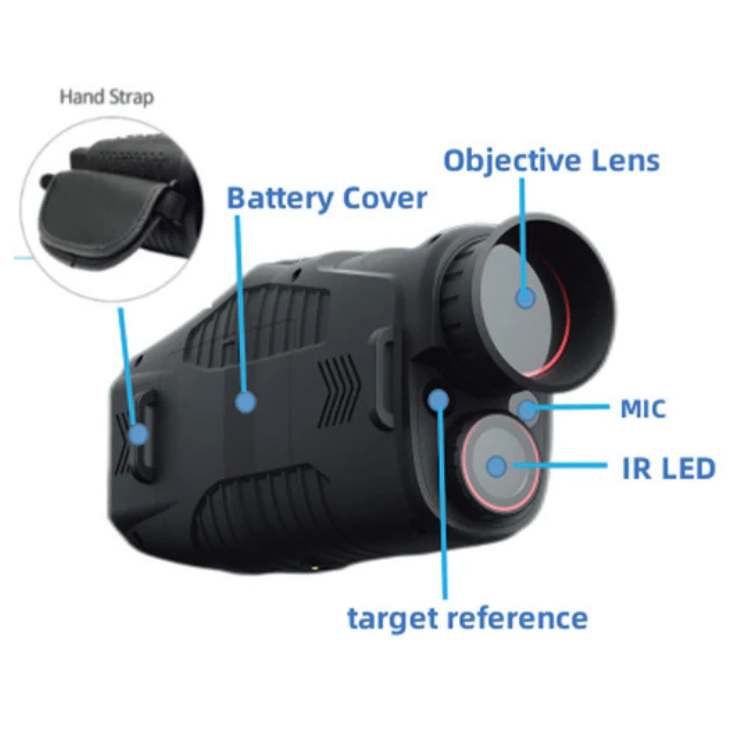Marcherelle™ – Monoculaire de Vision Nocturne IR 850 nm avec Zoom Numérique 5x