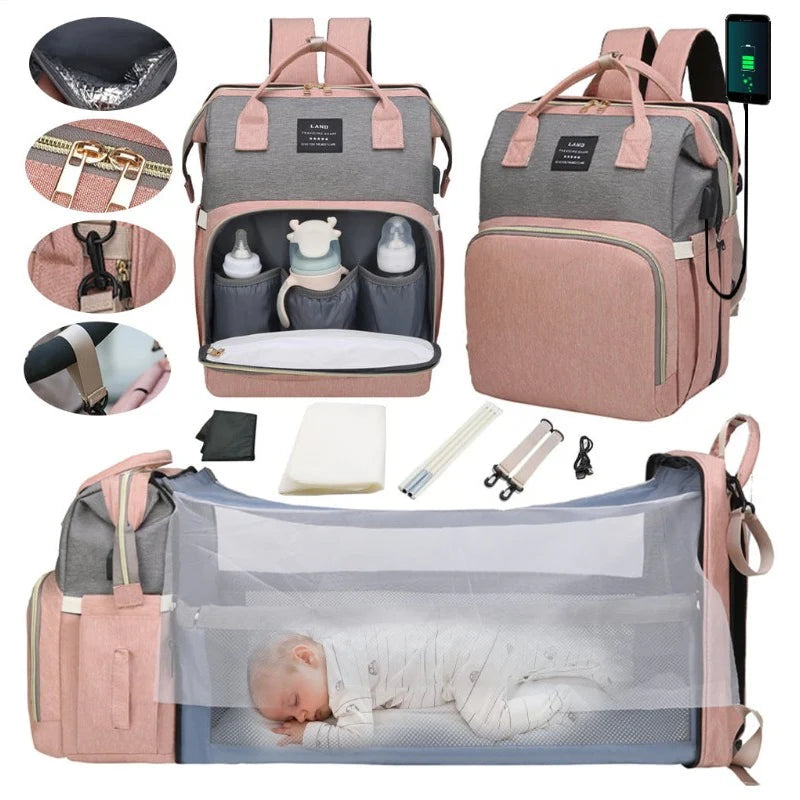 Marcherelle™ – Sac à Langer 3 en 1 avec Lit Bébé Intégré