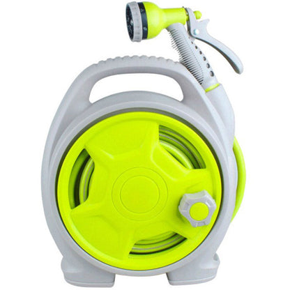 Kompaktowy wąż ogrodowy z bębnem i uniwersalnym pistoletem