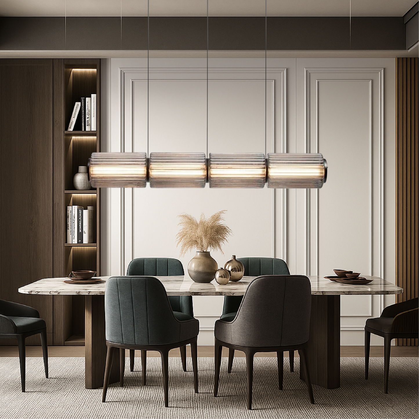 Elegancka lampa wisząca ze szkła LED