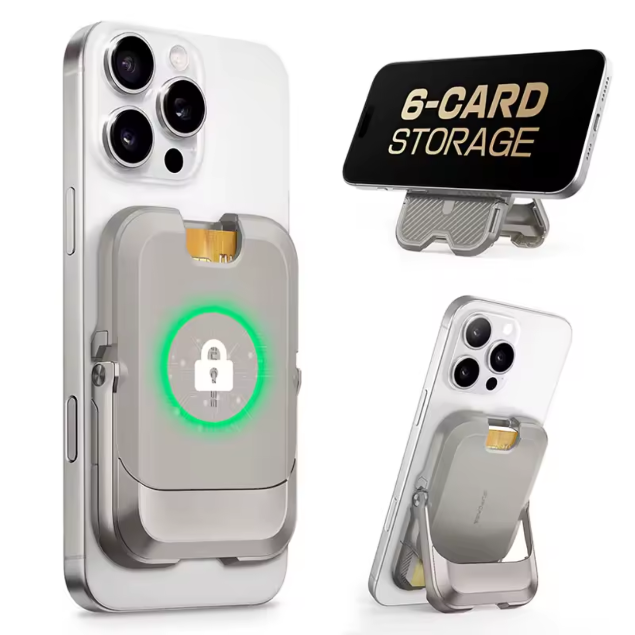 Magnetyczny Portfel na iPhone z 6 Miejscami na Karty