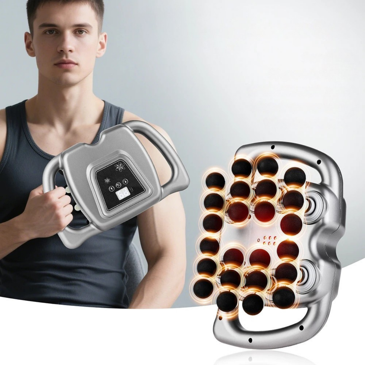 Profesjonalny pistolet do masażu z 24 rolkami