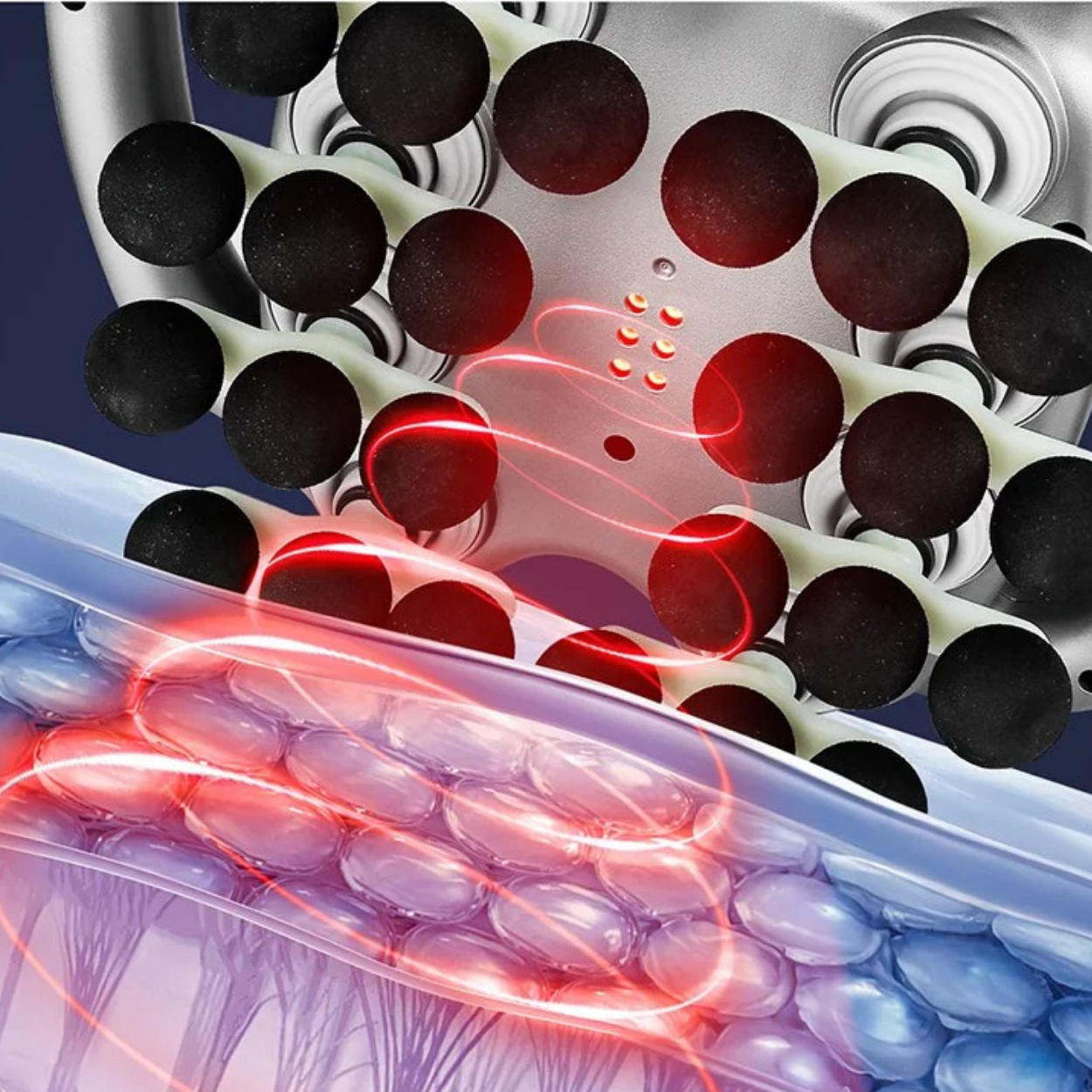 Profesjonalny pistolet do masażu z 24 rolkami