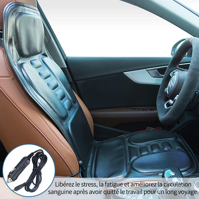 Podgrzewana i Masująca Poduszka na Fotel z Eko Skóry Komfortowa