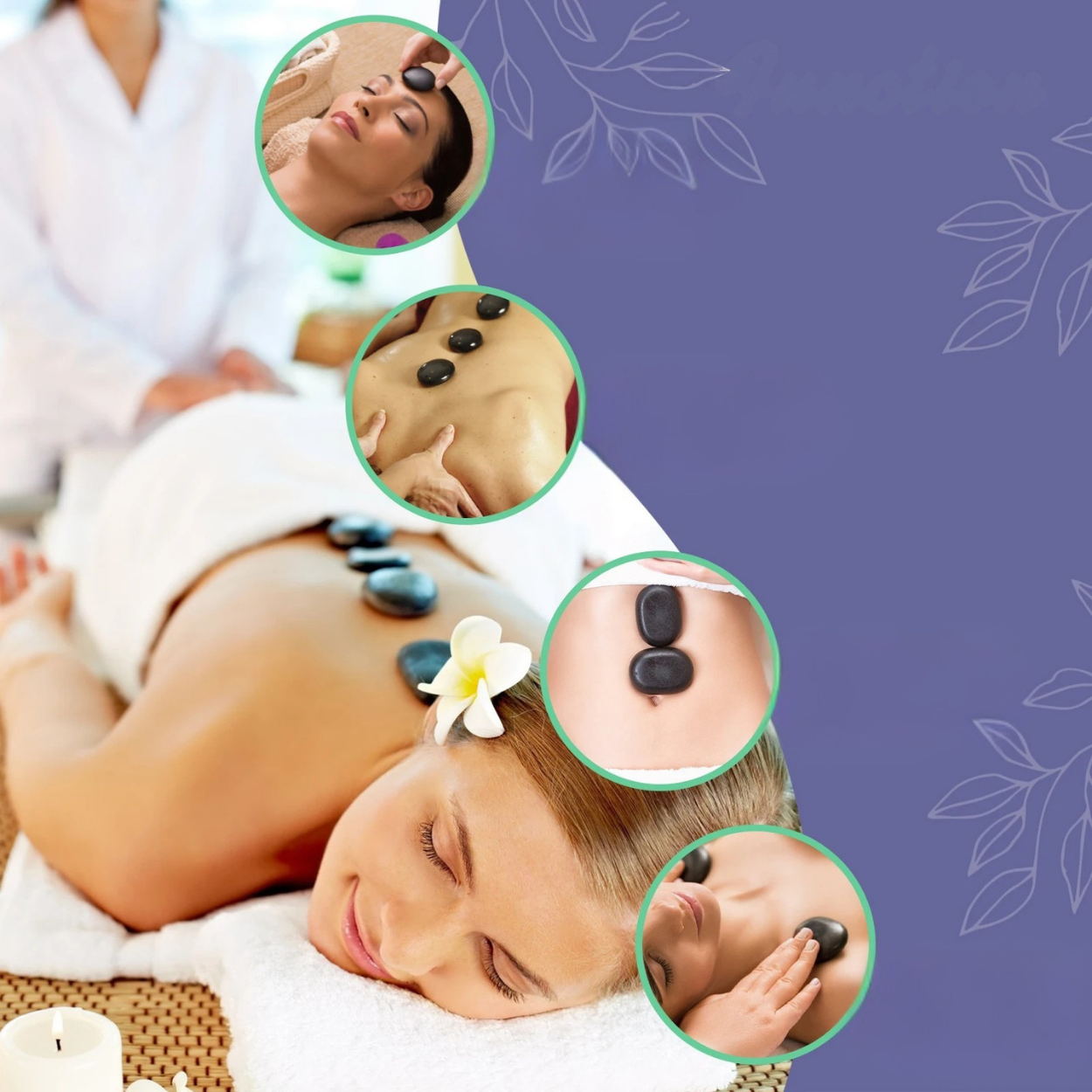 Podgrzewany kamień bazaltowy z wbudowanym ogrzewaniem do masażu