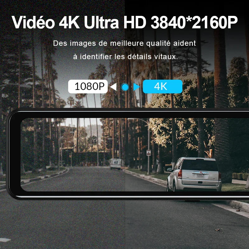 Lusterko Wsteczne z Kamerą 4K z GPS i Nagrywaniem