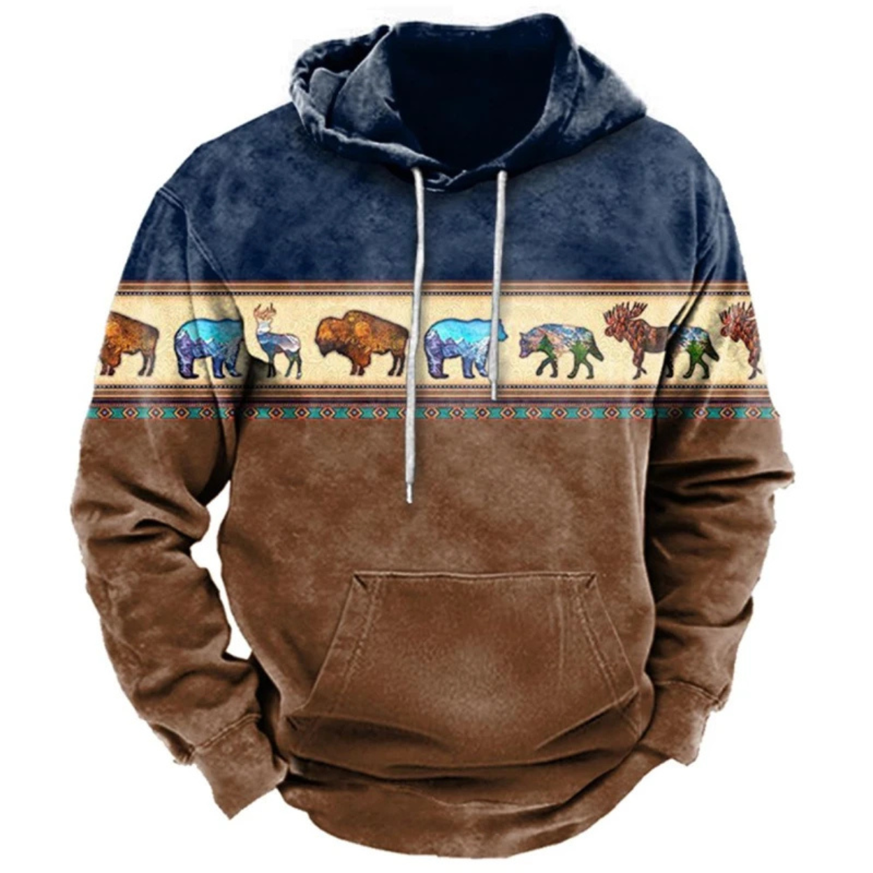 Kolorowa i Wygodna Bluza z Kapturem Streetwear z Nadrukiem