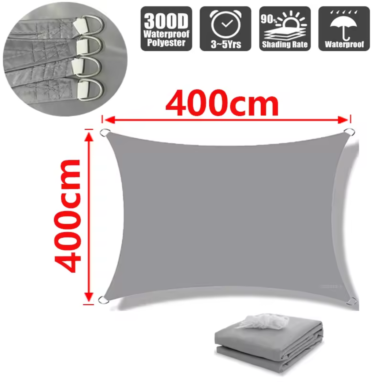 Lekki Poliesterowy Żagiel Przeciwsłoneczny Wodoodporny