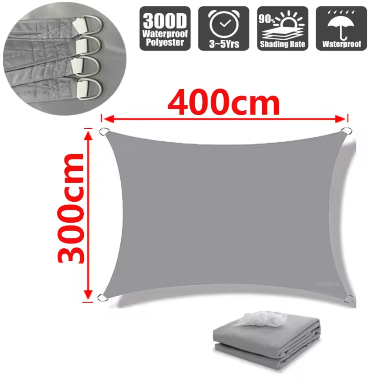 Lekki Poliesterowy Żagiel Przeciwsłoneczny Wodoodporny