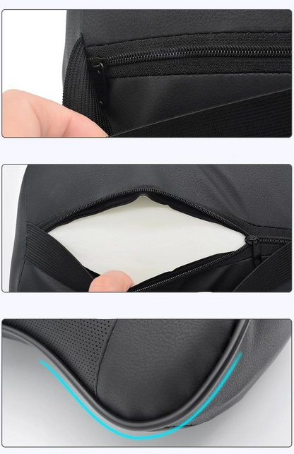 Skórzana Poduszka na Fotel Samochodowy z Regulowanym Zagłówkiem