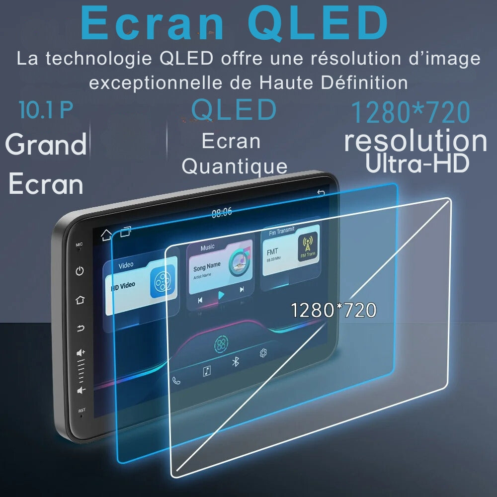 Przenośny ekran samochodowy Bluetooth z zagłówkiem